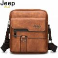 JEEP BULUO Brand Leather Men's Shoulder Crossbody Bags 9.7Inch Ipad Office Messenger Bag for Men Business Handbag Male Sling Bag. 