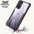 OnePlus 9 Transparent Black Grip Back Cover Shockproof Protective Case. 
