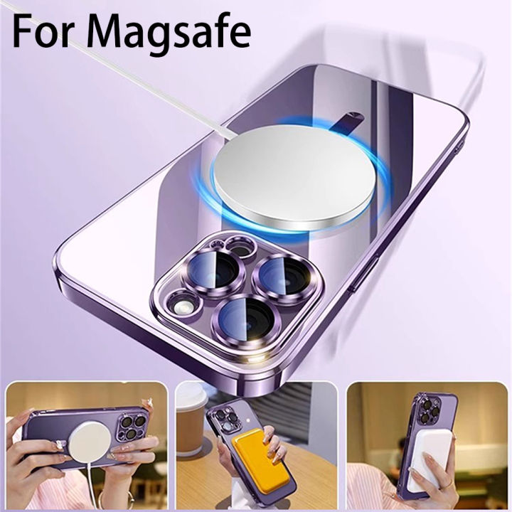 Acrylic%20Magnetic%20Clear%20Cover%20For%20Apple%20Magsafe%20Case%20Iphone%2015%2014%20Plus%2013%2012%20Mini%2011%20Pro%20Max%20Xs%20X%20Xr%207%208%20Se%202%20Shockproof%20Silicone%20-%20Image%206