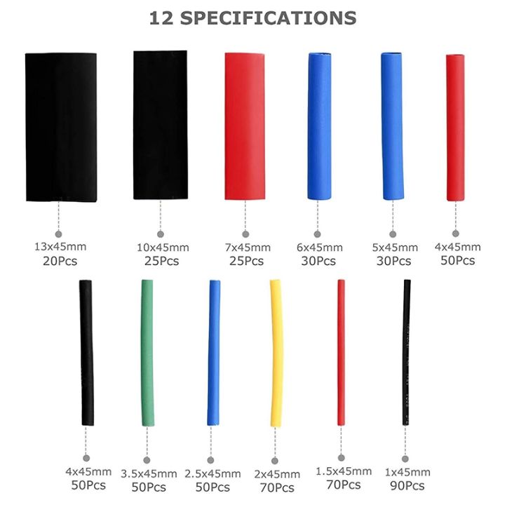 560PCS%20Heat%20Shrink%20Tubing,%20Electrical%20Wire%20Cable%20Wrap%20Assortment%20Electric%20Insulation%20Heat%20Shrink%20Tube%20Kit%20with%20Box%20-%20Image%202