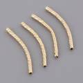 4Pcs Copper Noodle Tube Beads Curved Jewelry Findings Craft Golden 2×30mm. 