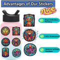 50pcs Aesthetic Cartoon Painted Glass Graffiti Stickers For Guitar Phone Sticker Vintage Craft Supplies Scrapbooking Material. 