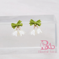 White Wind Chime Flowers Drop Earrings for Women.