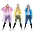 Family Pack of 3 Travel Raincoat Waterproof Disposable Plastic Rain Poncho Foldable Lightweight with Hood for Women Men and Kids. 