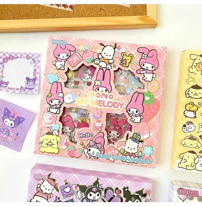100PCS%20Cute%20Sanrio%20Stickers%20Gift%20Box%20Kuromi%20Melody%20Cinnamoroll%20Guka%20Set%20DIY%20Phone%20Waterproof%20Cartoon%20Decorative%20Sticker%20Materia%20-%20Image%204