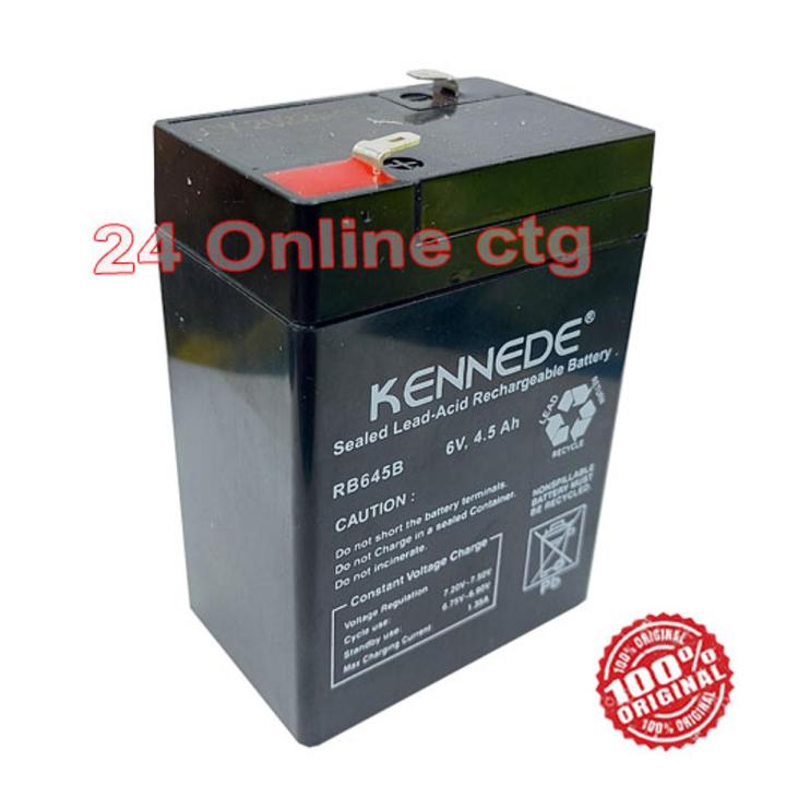 Lead Acid 6v 4.5Ah Kennede Battery For Rechargeable Fan  Kids Ride On Power Car Wheels .