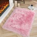 Soft Fur Carpet Circle Shape Washable Faux Fur Rug for Kids Bedroom Home Decoration (40cm).