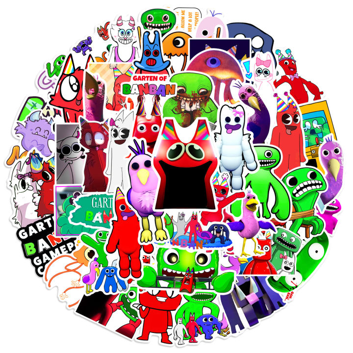 100pcs Garten of Banban Horror Game Cartoon Stickers Decals Kids Toys DIY Scrapbook Laptop Stationary Guitar Suitcase Sticker