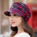 New Cool Women Warm Vintage Floral Caps Hat Female Autumn Winter Lady Baseball Cap Hat For Women Dropshipping. 