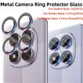 Metal Camera Ring Glass For Xiaomi Redmi Note 14 Pro Plus Camera Lens Protector Cover for Redmi Note14 Note 14 Pro Lens Cap. 
