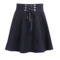 Women's Basic Versatile Flared Casual Mini Skater Skirt High Waisted School Skirt Goth Skirt Punk Skirt Black Skirt Harajuku.