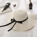 New Sun Hat Ladies Summer Beach Big Brimmed Straw Hat Seaside Vacation Sunshade Sunscreen Foldable Dome Straw Hat Ladies Hat.
