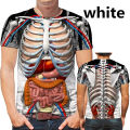 3D Printing Male Skeleton Internal Organs Graphic T Shirt For Men Human Structure Diagram Short Sleeve Funny T-shirt Tops Tee. 