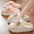 Luxury Winter Fluffy Bow Home Slippers for Women | Cloud Sole Indoor Shoe | Super Soft & Warm | Imported from China.