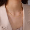 (New)kyrim tainle Teel nake chain necklace for women men minimalit gold color choker neck chain 2022 trend jewelry gift hot. 