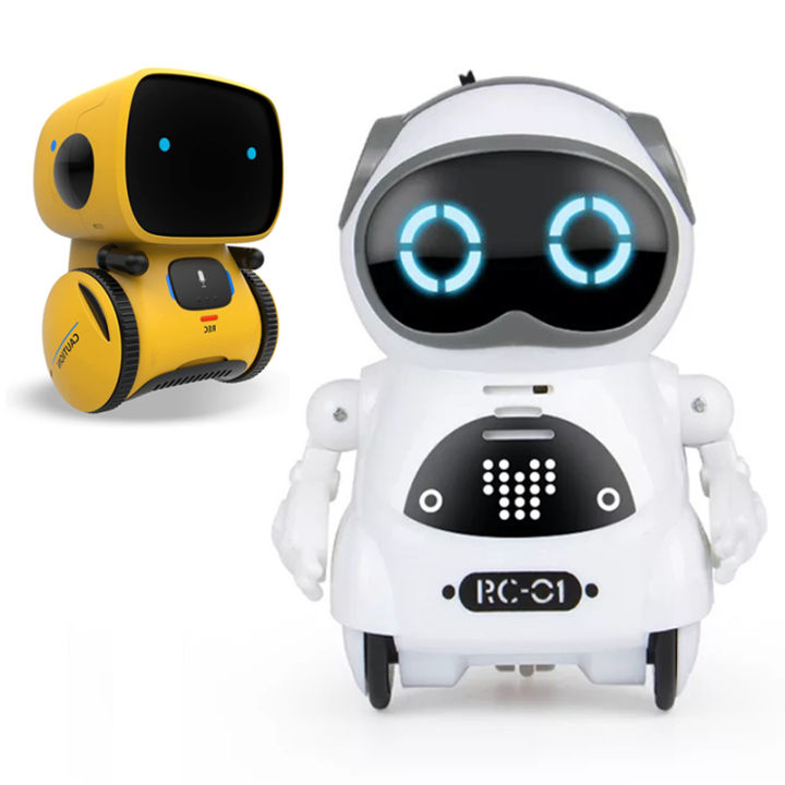 Emo robot robo Pocket RC Robot Talking Interactive Dialogue Voice Recognition Record Singing Dancing Story Robot Toys Gift LaoXzhongX