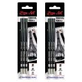 Artline Charcoal Pencils Pack of 3 Hard, Medium and Soft | For Artists in Drawing and Sketching.