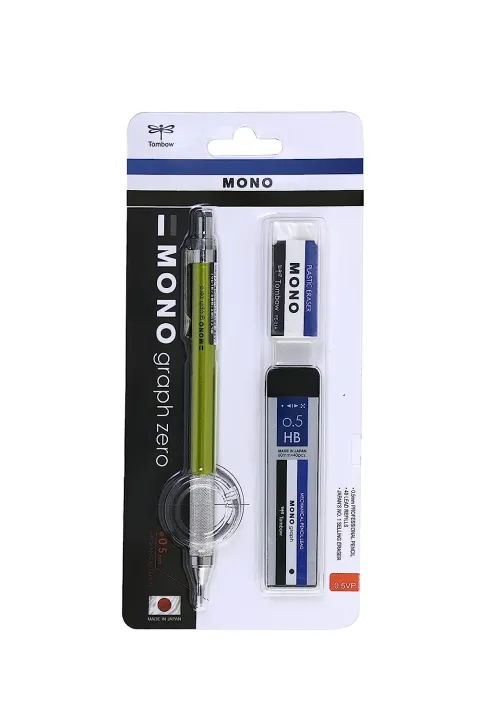 Tombow%20Mono%20Graph%20Zero%200.5mm%20HB%20Mechanical%20Pencil,%20with%20Lead%20and%20Eraser%20-%20Image%202