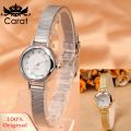 【Nice Day Toy Findings Store
】(New) 2024women's fashion mesh fine alloy rhinestone band dial quartz bracelet wrist watch.