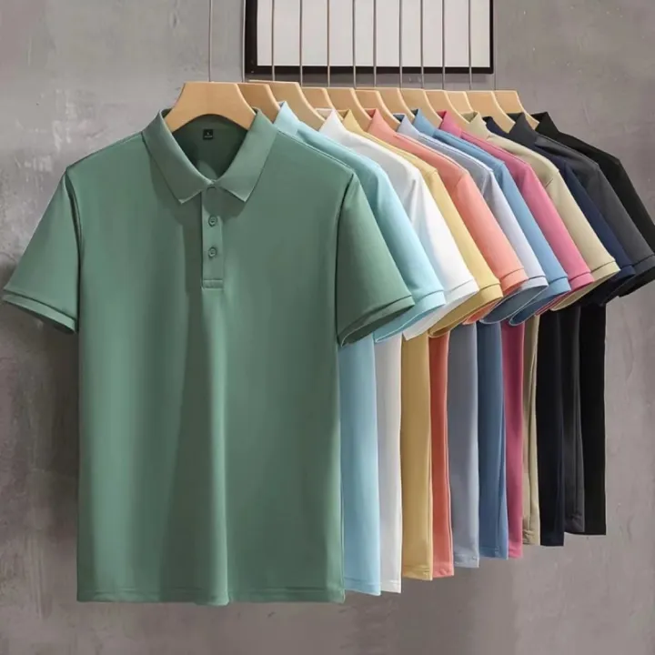 Business%20foreign%20trade%20polo%20shirt%20men's%20short%20sleeve%20t-shirt%20loose%20lapel%20summer%20high-end%20tik%20tok%20ice%20silk%20plus-size%20top%20-%20Image%203