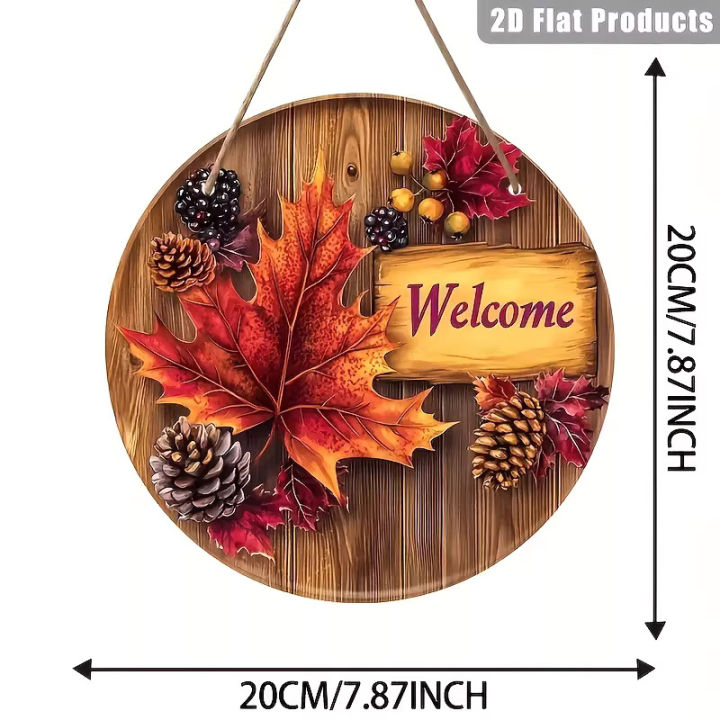 Fall%20Welcome%20Door%20Sign%20-%208%20Inch%20Round%20Autumn%20Wood%20Grain%20Hanging%20Wall%20Decor%20with%20Maple%20Leaves,%20Pinecones%20&%20Berries%20-%20Image%204