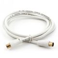 Aerial Cable Plug to Plug Gold Plated White. 