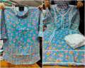 Elegant Ready-Made Muslin Cotton Fabrics Couple Set with Digital Print - Traditional Dress for Women and Men.