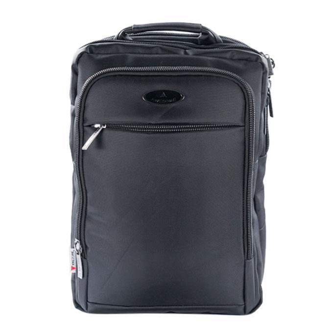 Black Parachute Fabric Messenger Bag For Men