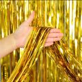 Foil Metallic Curtain Backdrop For Happy Birthday Party Decoration / Bridal Shower / Wedding / New Year / Background Decorations. 
