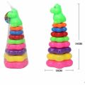Rainbow Tower Baby Toys And Toddlers Early Montessori Puzzle Game Stacking Circle Dinosaur Pyramid Color Cognition Kid Gifts.