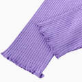 Girls Ribbed Purple Cotton Full Length Leggings From Levin. 