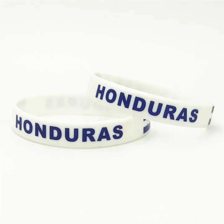 1PC Honduras Country Flag Silicone Wristband White Football Sports Souvenir Silicone Rubber Bracelets Bangles Gifts SH247