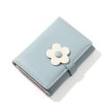 Girls' ID Card Window Wallet Three-fold Cash Bag With Card Slots For Women Small PU Leather Wallet For Women Women's Cash Bag With Card Coin Compartments Flower Printed Wallet For Girls.
