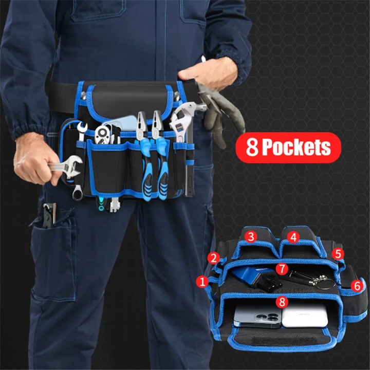 Multifunctional%208-pocket%20Waist%20Belt%20Tool%20Bag%20%20(4%20Holes%202%20Pocket)%20for%20Electric%20Electrician%20Drill%20Garden%20Tools%20set%20Organizer%20for%20Home%20/%20Industrial%20Maintenance%20-%20Image%203