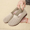 Shoes women's summer new slip-on net shoes beanie shoes soft soled women's sandals flat soles breathable mom shoes women's shoes. 