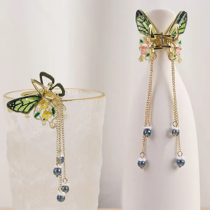 Vintage%20Fairy%20Exquisite%20Women%20Hair%20Clip%20Girls%20Hair%20Accessories%20Ponytail%20Holder%20Crystal%20Butterfly%20Tassel%20Claw%20-%20Image%207