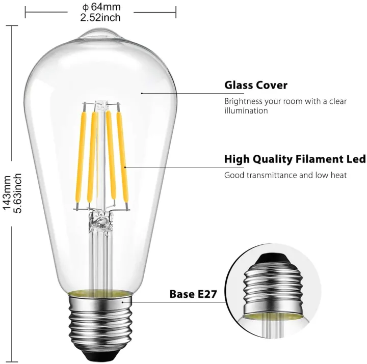 Philips%20Filament%20LED%204W%20ST%2064%202700K%20E27%20Thread%20Type%20-%20Image%2010