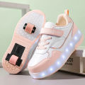 Roller Skate Shoes Boys Girls Kids Gift 2 Wheels Sneakers Fashion Sports Casual Children Women Lighted Led Flashing Brand Boots. 