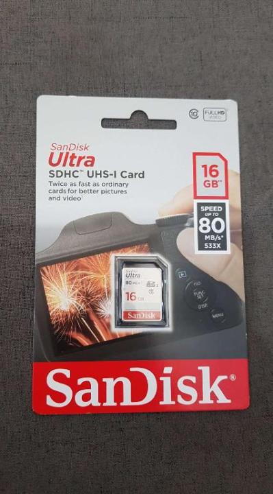 Sandisk ultra 16gb class 10 sdhc UHS-I মেমরি কার্ড 80 mb/s পর্যন্ত