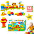 74 Pcs Building Blocks for Toddlers, Kids Blocks Building Toys Educational Stacking Blocks with Gift box, Toddler Block Toys foR Kids Boys Girls Gift. 