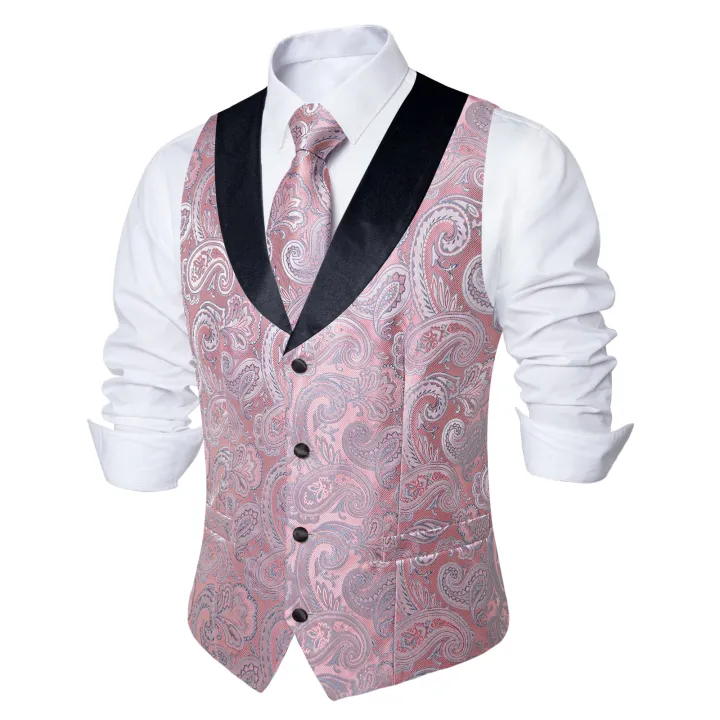 Pink%20Paisly%20Suit%20Vest%20Set%205%20PCS%20Tuxedo%20Waistcoat%20And%20Tie%20Pocket%20Square%20Cufflinks%20Tie%20Clips%20For%20Wedding%20Mens%20Clothing%20Blazer%20Vest%20-%20Image%202