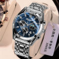 Kajiya Watch Men's Steel Belt Waterproof Glow Business Fashion Non Mechanical Watch Fully Automatic Cross border. 