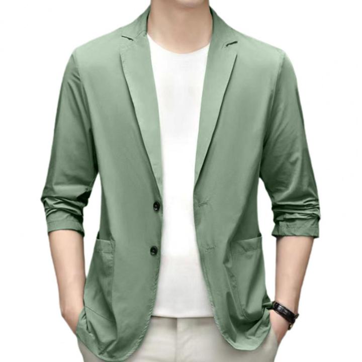 Formal%20Summer%20Suit%20Coat%20Business%20Coat%20Lapel%20Long%20Sleeves%20Double%20Buttons%20Straight%20Pockets%20Anti-wrinkle%20Solid%20Color%20Cardigan%20Loose%20-%20Image%207