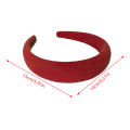 Vintage Red Womens Headband Woolen Velvet Hair Band Headwear Girl Wide Side Sponge Hair Hoop Christmas New Year Hair Accessories Demoo.