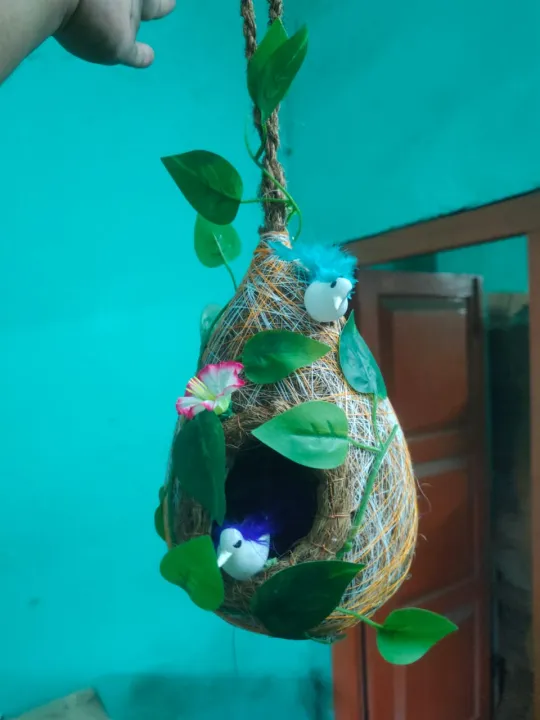 NEW%20BIG%20Hanging%20Babui%20Pakhir%20Basha%20with%20Birds%20&%20Plastic%20Plant%20%E2%80%93%20Natural%20Look%20Bird%20Nest%20D%C3%A9cor%2015"%20Home%20&%20Garden%20Decoration%20-%20Image%205