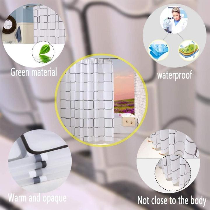 Waterproof%20Bath%20Curtains%20With%20Hooks%20Shower%20Curtain%20180cm%20X%20180cm%20For%20Families%20Apartments%20Dormitories%20Hotels%202022%20new%20-%20Image%204