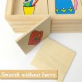 Montessori Find tShadow Shape Matching Game Wooden Puzzle Card Picture Shadow Correspondence Box Educational Toy For Children.