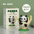 Compatible with National Treasure Giant Panda Flower Flowering and Fruiting Lai Meng Lan Doll Puzzle Assembled Building Blocks Gift Toys Wholesale.
