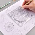 Multifunctional Drawing Template Art Design Construction Architect Stereo Geometry Ellipse Drafting Scale Ruler Measuring Tool. 