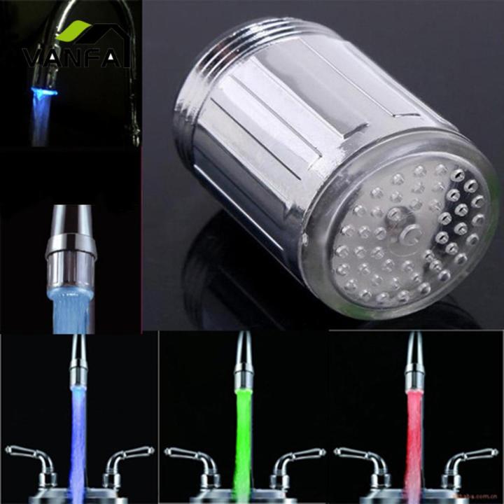 LED Light Faucet Head Color Changing Temperature Sensor Water Nozzle ...